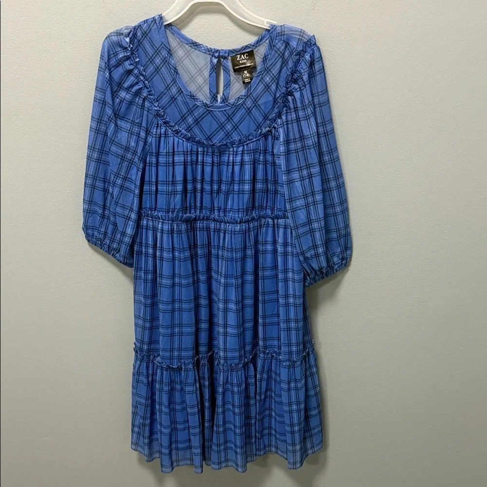Blue Checkered Kids Dress